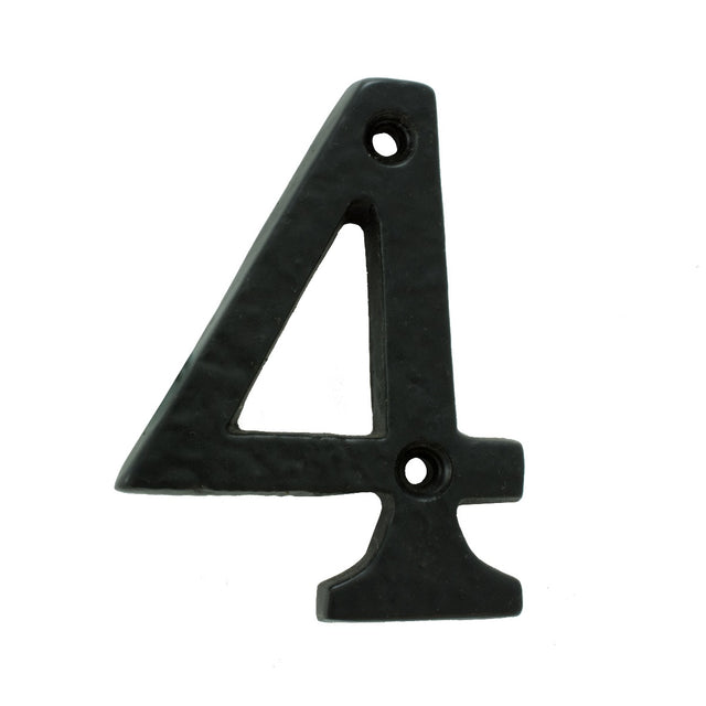 High quality image of Ludlow - Numeral 4 (Face Fix) - Black Antique | Sku. lf55494 | Trade Door Handles.