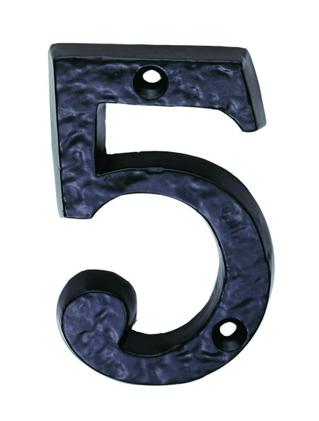 High quality image of Ludlow - Numeral 5 (Face Fix) - Black Antique | Sku. lf55495 | Trade Door Handles.
