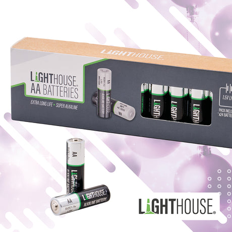 Lighthouse Super Alkaline AA Batteries - Pack of 24