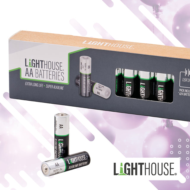 Lighthouse Super Alkaline AA Batteries - Pack of 24