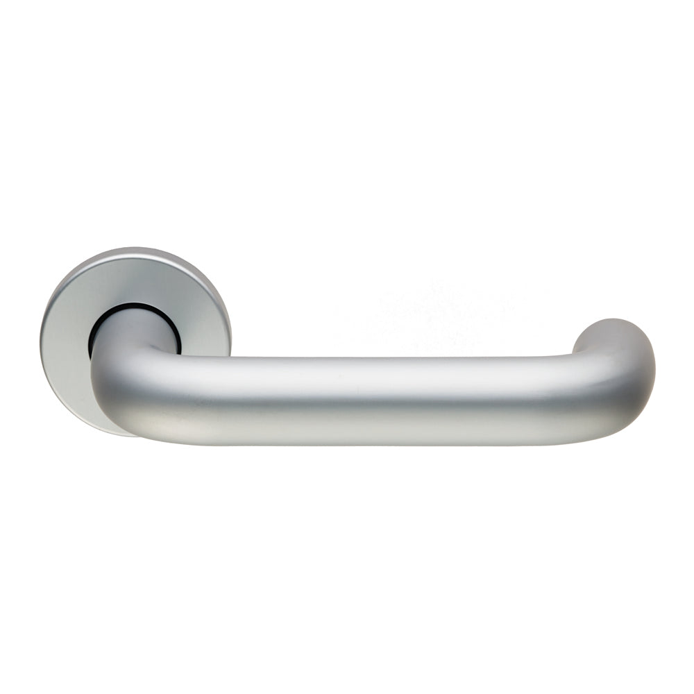 High quality image of Eurospec - Safety Lever on Sprung Rose - Satin Anodised Aluminium | Sku. lrs4001saa | Trade Door Handles.