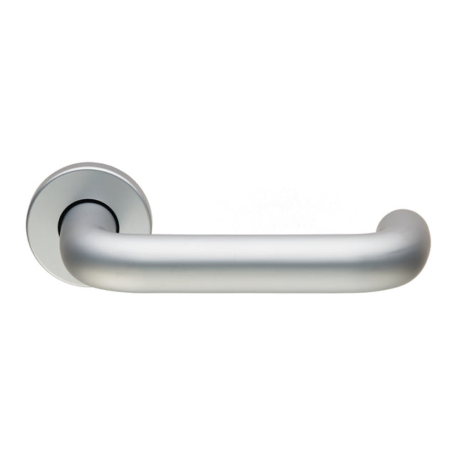 High quality image of Eurospec - Safety Lever on Sprung Rose - Satin Anodised Aluminium | Sku. lrs4001saa | Trade Door Handles.