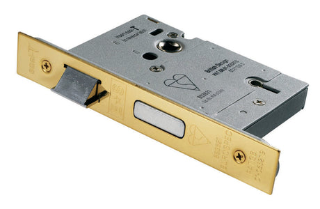 High quality image of Eurospec - Easi T 5 Lever BS Sashlock 76mm - PVD | Sku. lsb5530pvd | Trade Door Handles.