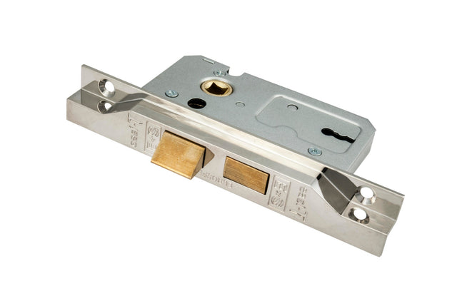High quality image of Eurospec - Contract 2 Lever Sashlock Rebated 64mm - Nickel Plate | Sku. lse5225np-reb | Trade Door Handles.