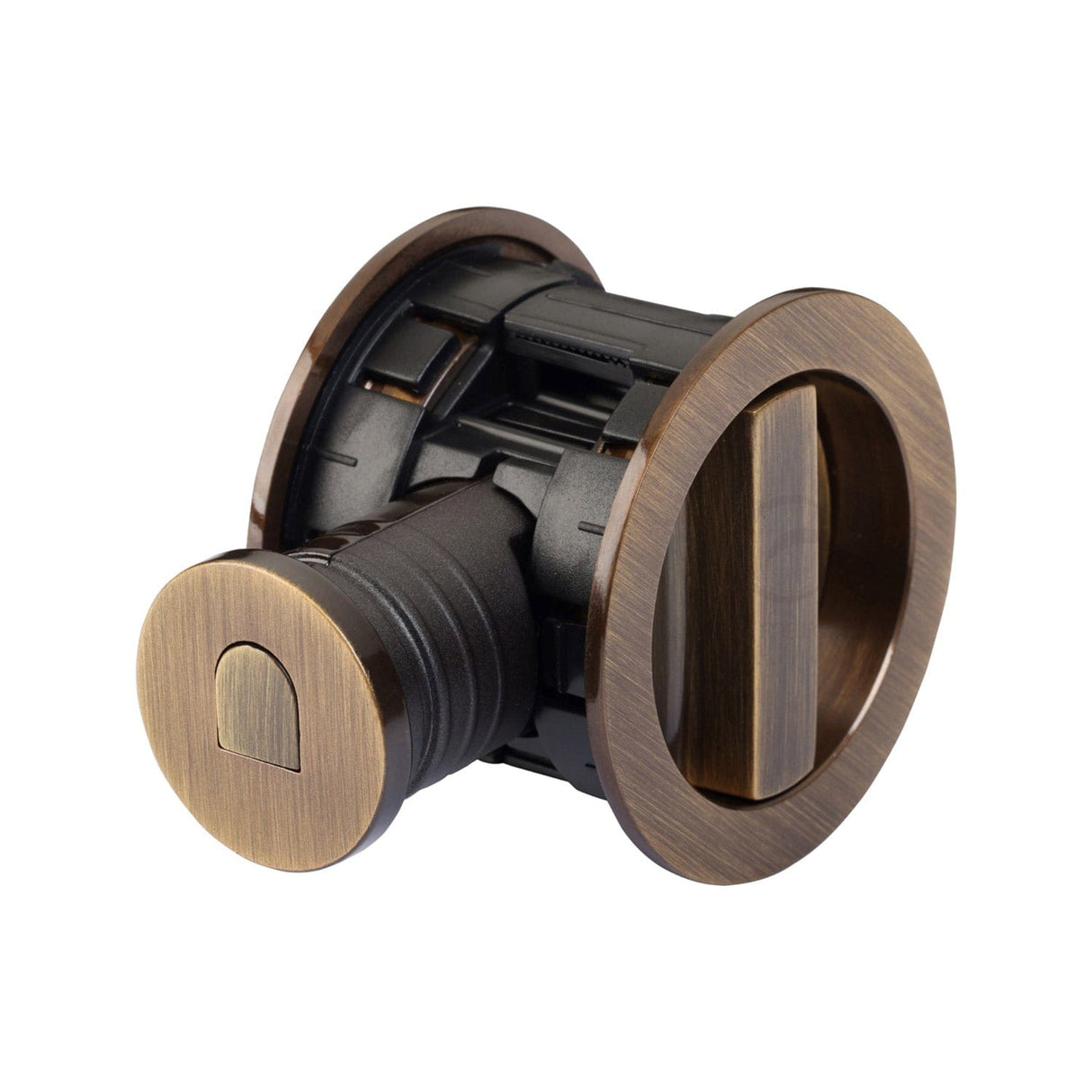M.Marcus Door Furniture Antique Brass M.Marcus Architectural Hardware - Tubular Lock with Round Privacy Turn & Release - Antique Brass