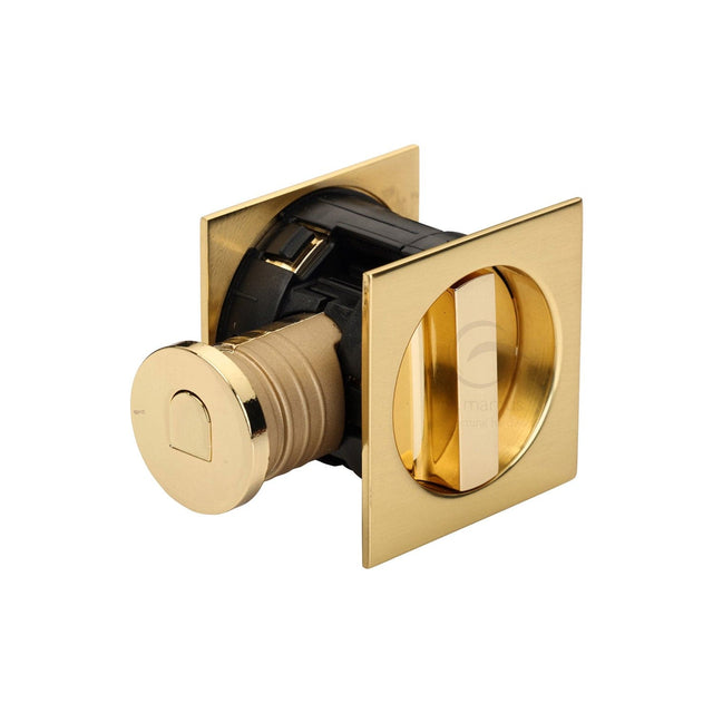 M.Marcus Door Furniture Polished Brass M.Marcus Architectural Hardware - Tubular Lock with Square Privacy Turn & Release - Polished Brass