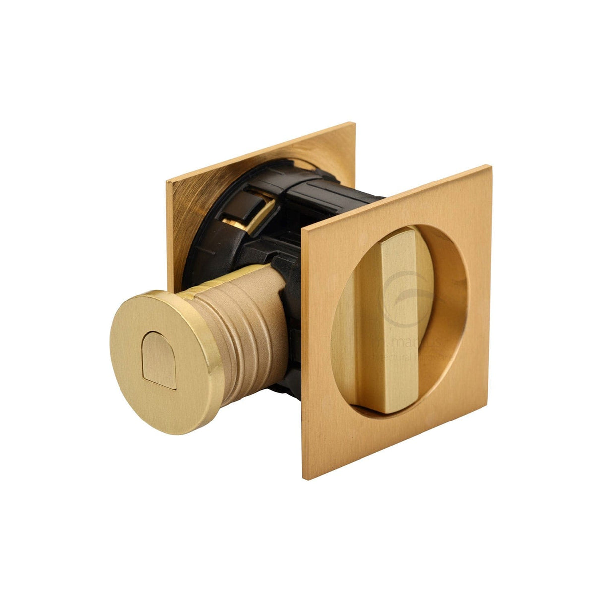 M.Marcus Door Furniture Satin Brass M.Marcus Architectural Hardware - Tubular Lock with Square Privacy Turn & Release - Satin Brass