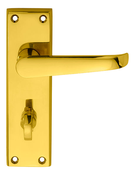 High quality image of Carlisle Brass - Victorian Lever on WC Bathroom Backplate - Polished Brass | Sku. m30wc | Trade Door Handles.