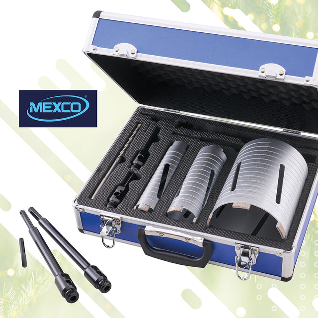 Mexco Slotted Diamond Core Drill Kit - 38, 52 & 117mm