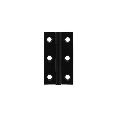 High quality image of Millhouse Brass Cabinet Butt Hinges 50mm x 28mm x 2mm - Matt Black | Sku. mhbh50mb | available to order from Trade Door Handles in Kendal.