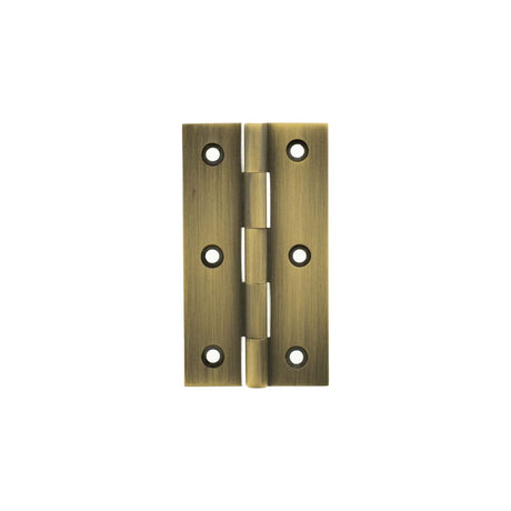 High quality image of Millhouse Brass Cabinet Butt Hinges 64mm x 35mm x 2mm - Antique Brass | Sku. mhbh64ab | available to order from Trade Door Handles in Kendal.