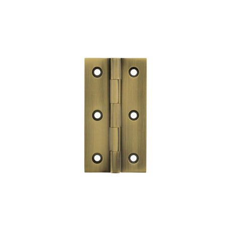High quality image of Millhouse Brass Cabinet Butt Hinges 75mm x 41mm x 2mm - Antique Brass | Sku. mhbh75ab | available to order from Trade Door Handles in Kendal.