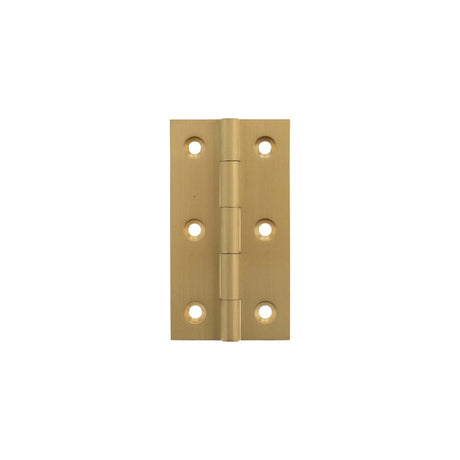 High quality image of Millhouse Brass Cabinet Butt Hinges 75mm x 41mm x 2mm - Satin Brass | Sku. mhbh75sb | available to order from Trade Door Handles in Kendal.