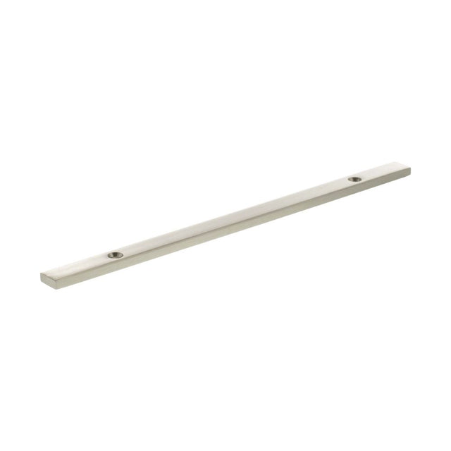 High quality image of Millhouse Brass Long Narrow Cabinet Handle Backplate 160mm - Satin Nickel | Sku. mhcbn160sn | available to order from Trade Door Handles in Kendal.