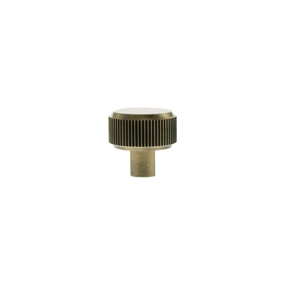 Millhouse Brass Cabinet Hardware Antique Brass / Cabinet Knobs Millhouse Brass Battersea Linear Round Cabinet Knob Handle - Antique Brass