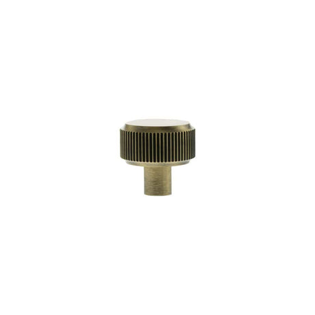 Millhouse Brass Cabinet Hardware Antique Brass / Cabinet Knobs Millhouse Brass Battersea Linear Round Cabinet Knob Handle - Antique Brass