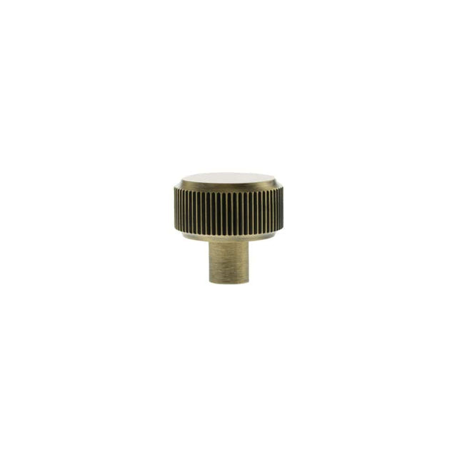 Millhouse Brass Cabinet Hardware Antique Brass / Cabinet Knobs Millhouse Brass Battersea Linear Round Cabinet Knob Handle - Antique Brass