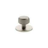 Millhouse Brass Cabinet Hardware Satin Nickel / Cabinet Knobs Millhouse Brass Battersea Linear Round Cabinet Knob Handle on Backplate - Satin Nickel