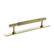 Quality image of Millhouse Brass Battersea Linear T-Bar Cabinet Pull Handle on Backplate 128mm - Antique Brass | Sku. mhclb17128ab | available from Trade Door Handles.