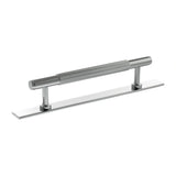 Millhouse Brass Cabinet Hardware Polished Chrome / Cabinet Pull Handles Millhouse Brass Battersea Linear T-Bar Cabinet Pull Handle on Backplate 128mm - Polished Chrome