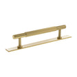 Quality image of Millhouse Brass Battersea Linear T-Bar Cabinet Pull Handle on Backplate 128mm - Satin Brass | Sku. mhclb17128sb | available from Trade Door Handles.
