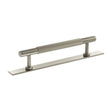 Quality image of Millhouse Brass Battersea Linear T-Bar Cabinet Pull Handle on Backplate 128mm - Satin Nickel | Sku. mhclb17128sn | available from Trade Door Handles.