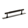 Quality image of Millhouse Brass Battersea Linear T-Bar Cabinet Pull Handle on Backplate 128mm - Urban Dark Bronze | Sku. mhclb17128udb | available from Trade Door Handles.