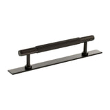 Millhouse Brass Cabinet Hardware Urban Dark Bronze / Cabinet Pull Handles Millhouse Brass Battersea Linear T-Bar Cabinet Pull Handle on Backplate 128mm - Urban Dark Bronze