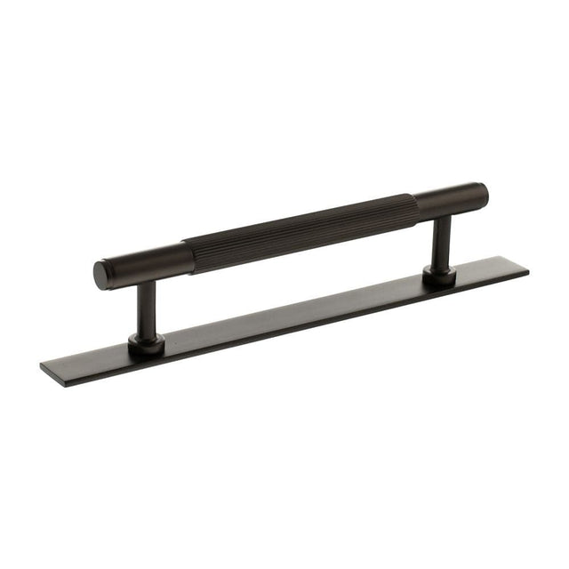 Millhouse Brass Cabinet Hardware Urban Dark Bronze / Cabinet Pull Handles Millhouse Brass Battersea Linear T-Bar Cabinet Pull Handle on Backplate 128mm - Urban Dark Bronze