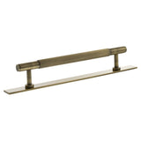 Millhouse Brass Cabinet Hardware Antique Brass / Cabinet Pull Handles Millhouse Brass Battersea Linear T-Bar Cabinet Pull Handle on Backplate 160mm - Antique Brass
