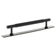 Quality image of Millhouse Brass Battersea Linear T-Bar Cabinet Pull Handle on Backplate 160mm - Matt Black | Sku. mhclb17160mb | available from Trade Door Handles.