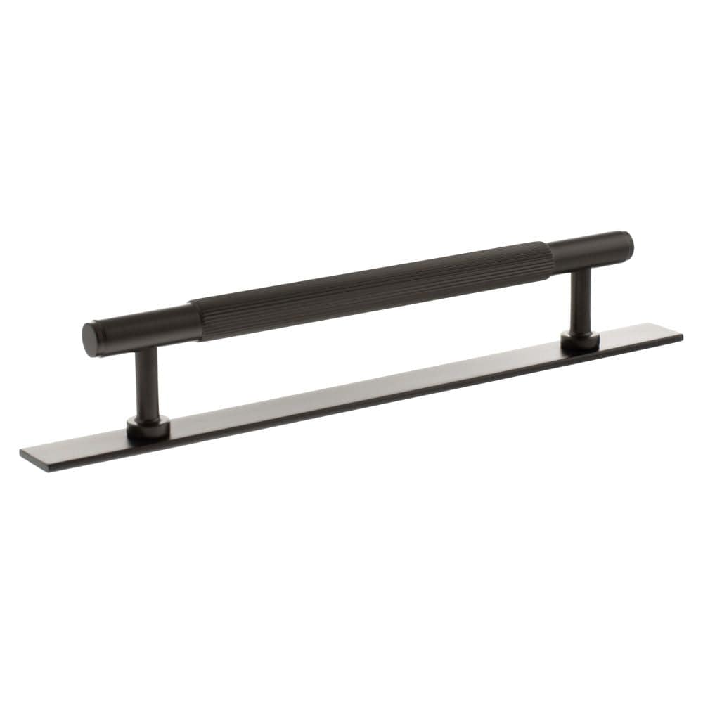 Millhouse Brass Cabinet Hardware Urban Dark Bronze / Cabinet Pull Handles Millhouse Brass Battersea Linear T-Bar Cabinet Pull Handle on Backplate 160mm - Urban Dark Bronze
