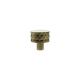 Millhouse Brass Cabinet Hardware Antique Brass / Cabinet Knobs Millhouse Brass Chrysler Diamond Round Cabinet Knob Handle - Antique Brass