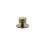 Millhouse Brass Cabinet Hardware Antique Brass / Cabinet Knobs Millhouse Brass Chrysler Diamond Round Cabinet Knob Handle on Backplate - Antique Brass