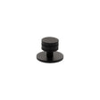 Quality image of Millhouse Brass Chrysler Diamond Round Cabinet Knob Handle on Backplate - Matt Black | Sku. mhcdb1530mb | available from Trade Door Handles.