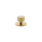 Millhouse Brass Cabinet Hardware Satin Brass / Cabinet Knobs Millhouse Brass Chrysler Diamond Round Cabinet Knob Handle on Backplate - Satin Brass