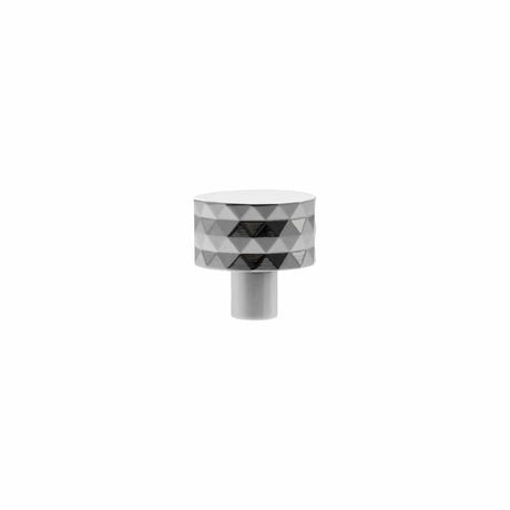 Millhouse Brass Cabinet Hardware Polished Chrome / Cabinet Knobs Millhouse Brass Chrysler Diamond Round Cabinet Knob Handle - Polished Chrome