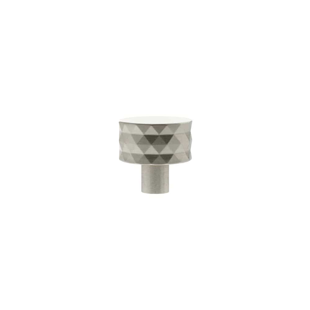 Millhouse Brass Cabinet Hardware Satin Nickel / Cabinet Knobs Millhouse Brass Chrysler Diamond Round Cabinet Knob Handle - Satin Nickel