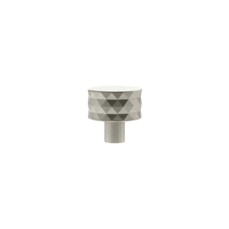 Millhouse Brass Cabinet Hardware Satin Nickel / Cabinet Knobs Millhouse Brass Chrysler Diamond Round Cabinet Knob Handle - Satin Nickel