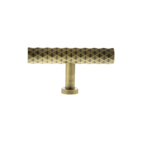 Millhouse Brass Cabinet Hardware Antique Brass / Cabinet Knobs Millhouse Brass Chrysler Diamond T-Bar Cabinet Knob Handle - Antique Brass