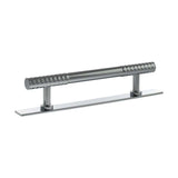 Millhouse Brass Cabinet Hardware Polished Chrome / Cabinet Pull Handles Millhouse Brass Chrysler Diamond T-Bar Cabinet Pull Handle on Backplate 128mm - Polished Chrome