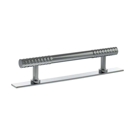 Millhouse Brass Cabinet Hardware Polished Chrome / Cabinet Pull Handles Millhouse Brass Chrysler Diamond T-Bar Cabinet Pull Handle on Backplate 128mm - Polished Chrome