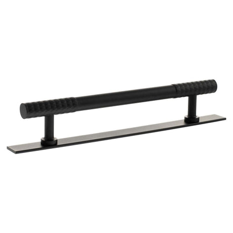Millhouse Brass Cabinet Hardware Matt Black / Cabinet Pull Handles Millhouse Brass Chrysler Diamond T-Bar Cabinet Pull Handle on Backplate 160mm - Matt Black