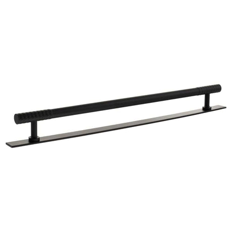 Millhouse Brass Cabinet Hardware Matt Black / Cabinet Pull Handles Millhouse Brass Chrysler Diamond T-Bar Cabinet Pull Handle on Backplate 320mm - Matt Black