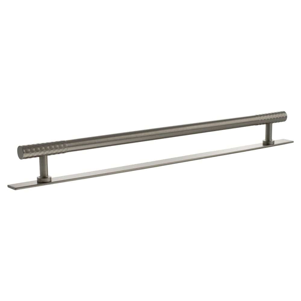 Millhouse Brass Cabinet Hardware Satin Nickel / Cabinet Pull Handles Millhouse Brass Chrysler Diamond T-Bar Cabinet Pull Handle on Backplate 320mm - Satin Nickel