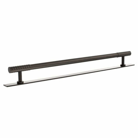 Millhouse Brass Cabinet Hardware Urban Dark Bronze / Cabinet Pull Handles Millhouse Brass Chrysler Diamond T-Bar Cabinet Pull Handle on Backplate 320mm - Urban Dark Bronze