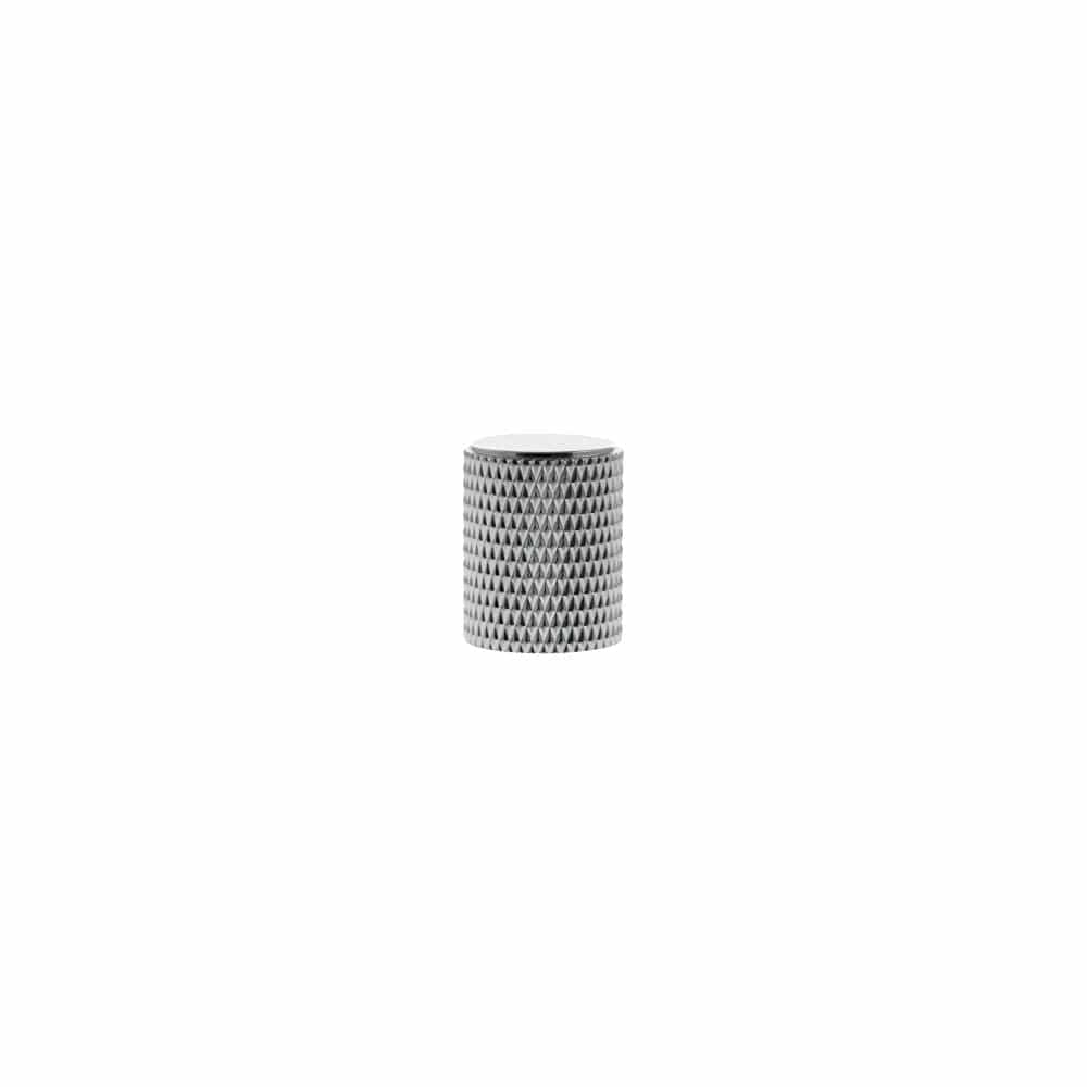 Millhouse Brass Cabinet Hardware Polished Chrome / Cabinet Knobs Millhouse Brass Eiffel Knurled Cylinder Cabinet Knob Handle - Polished Chrome