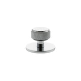 Millhouse Brass Cabinet Hardware Polished Chrome / Cabinet Knobs Millhouse Brass Eiffel Knurled Round Cabinet Knob Handle on Backplate - Polished Chrome