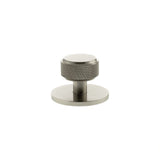 Millhouse Brass Cabinet Hardware Satin Nickel / Cabinet Knobs Millhouse Brass Eiffel Knurled Round Cabinet Knob Handle on Backplate - Satin Nickel