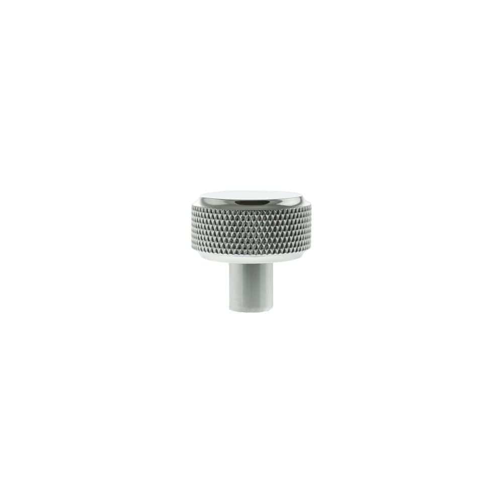 Millhouse Brass Cabinet Hardware Polished Chrome / Cabinet Knobs Millhouse Brass Eiffel Knurled Round Cabinet Knob Handle - Polished Chrome